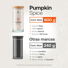 Pumpkin Spice Aromatic Candle | Vela Aromática Calabaza y Especias 600 g