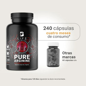 Pura Arginina | 240 Cápsulas | 1000 mg por porción