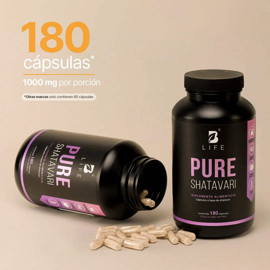 Shatavari Puro | 1000 mg por porción | 180 cápsulas
