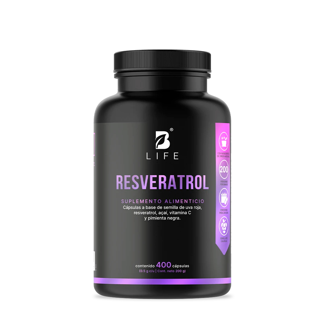 Resveratrol | con Uva Roja, Açaí, Vitamina C y Pimienta Negra | 1000 mg por porción