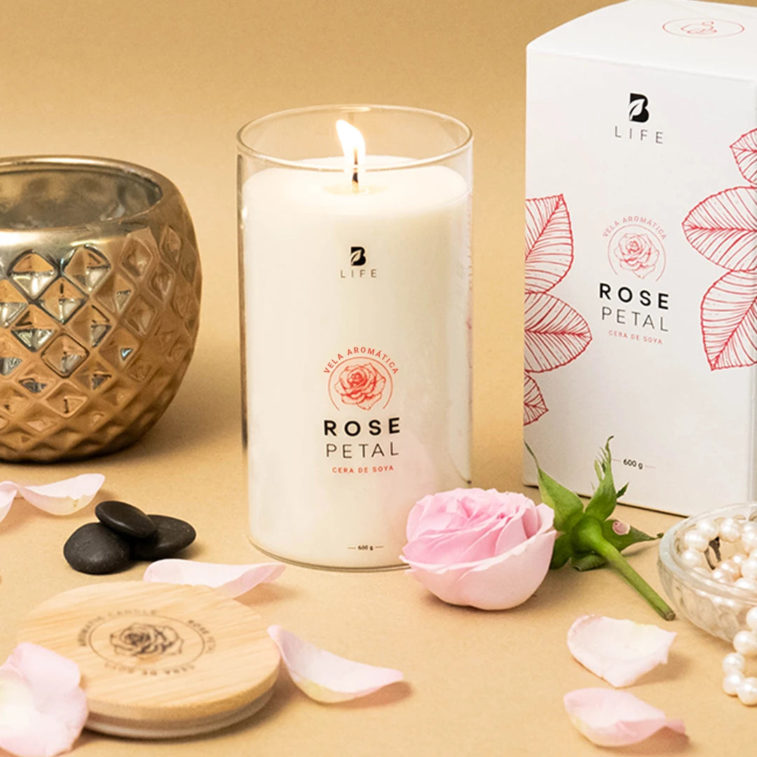 Rose Petal Aromatic Candle | Vela Aromática Pétalos de Rosa 600 g