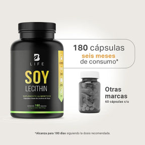 Lecitina de Soya Natural | 180 cápsulas | 1200 mg por Porción