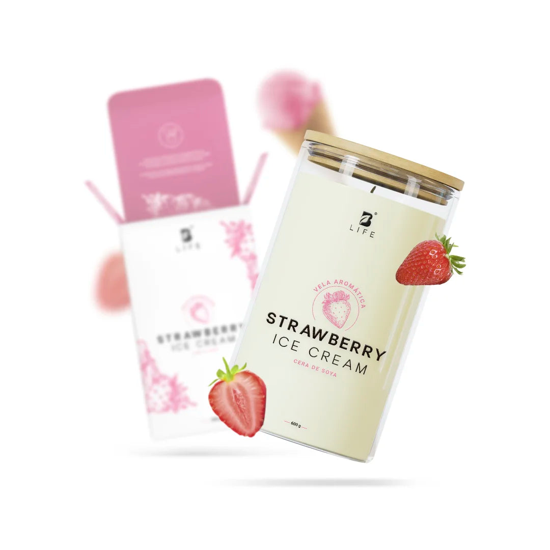 Strawberry Ice Cream Aromatic Candle | Vela Aromática Helado de Fresa 600 g