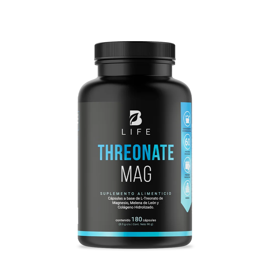 Treonato de Magnesio | con Melena de Leon y Colágeno Hidrolizado | 180 cápsulas