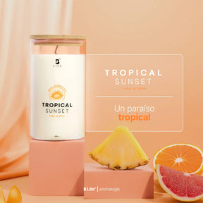 Tropical Sunset Aromatic Candle | Vela Aromática Frutas Tropicales 600 g