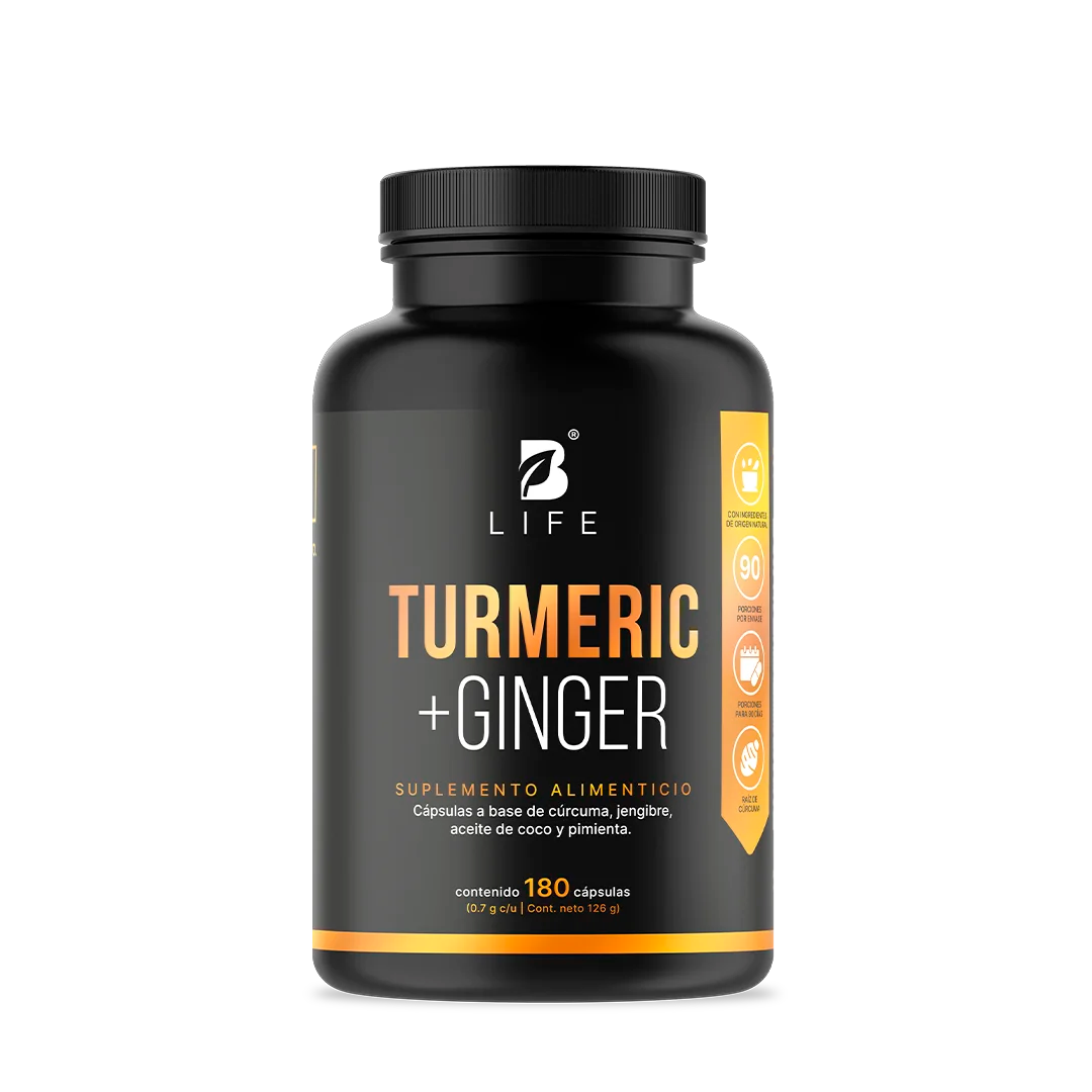 Cúrcuma con Jengibre | adicionado con Aceite de Coco y Pimienta Negra | 1400 mg por Porción