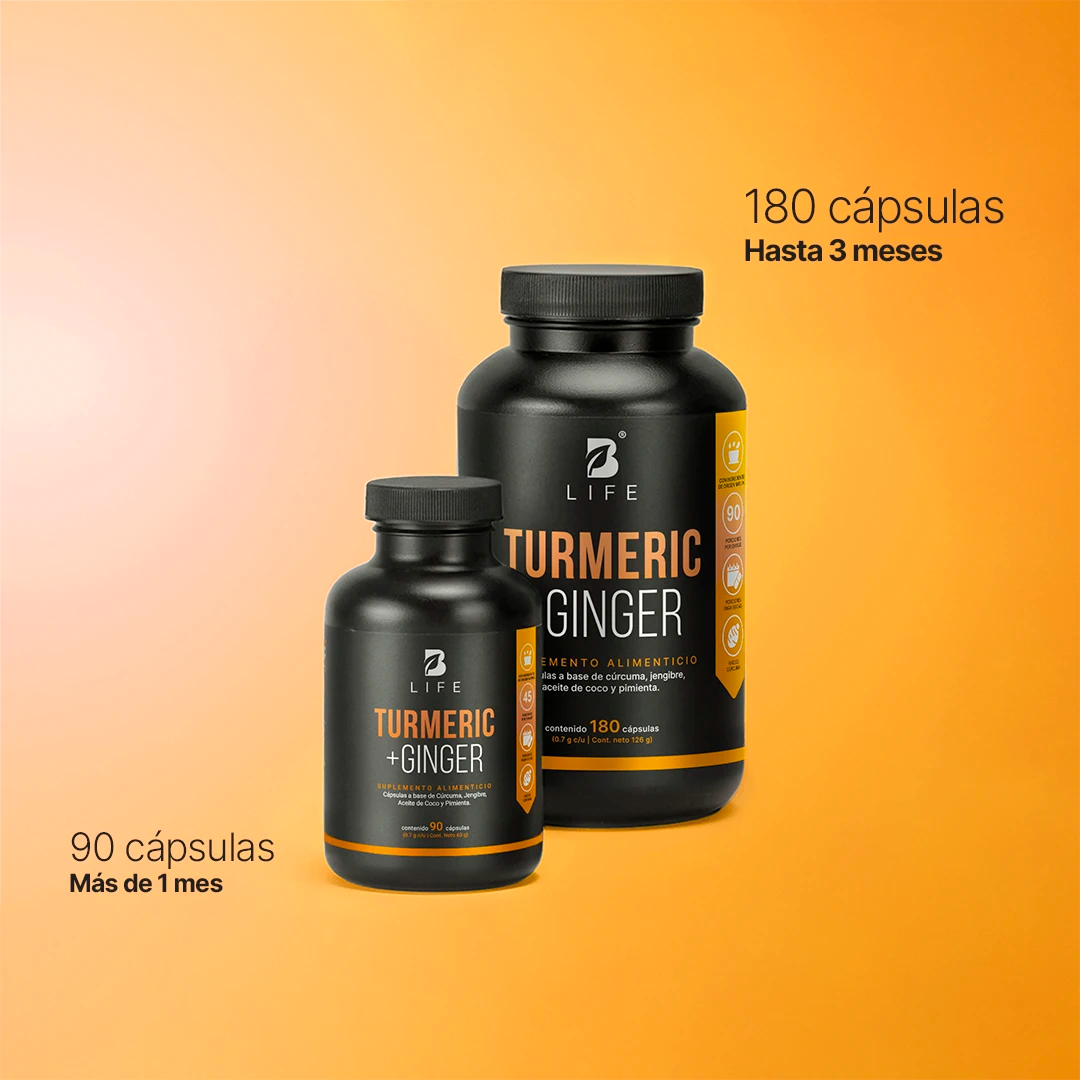 Cúrcuma con Jengibre | adicionado con Aceite de Coco y Pimienta Negra | 1400 mg por Porción