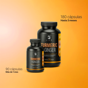 Cúrcuma con Jengibre | adicionado con Aceite de Coco y Pimienta Negra | 1400 mg por Porción