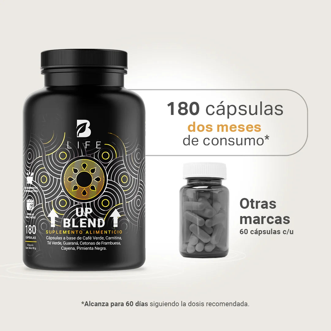 Mezcla de Café Verde, Carnitina, Té Verde, Guaraná, Cetonas De Frambuesa y Cayena | 180 cápsulas