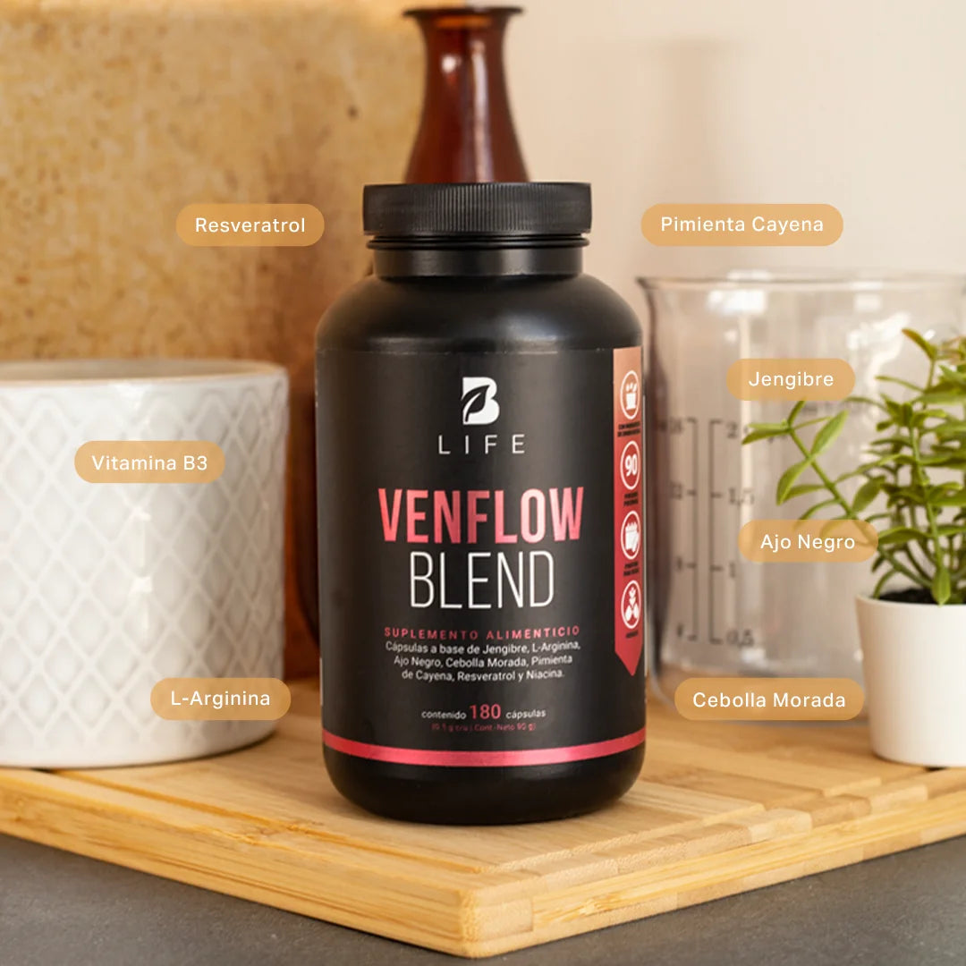 Mezcla de Jengibre, Ajo negro, Arginina, Resveratrol, Vitamina B3, Cebolla Morada y Pimienta de Cayena