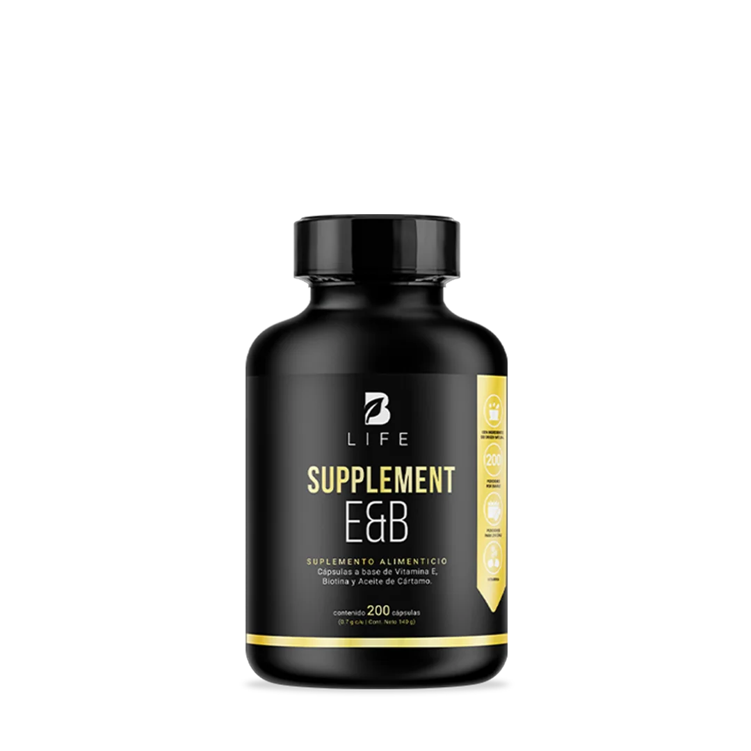 Vitamina E 400 UI | con Biotina y Aceite de Cártamo | 200 cápsulas