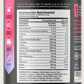 Vitaminas para el Cabello de la Mujer | Con Colágeno Hidrolizado, Biotina, Zinc y Ácido Hialurónico