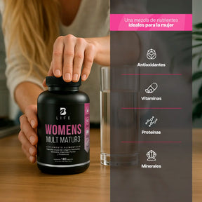 Multivitamínico para Mujer de Más de 40 Años | Con Colágeno, Maca, Inositol y Probióticos | 1000 mg por porción