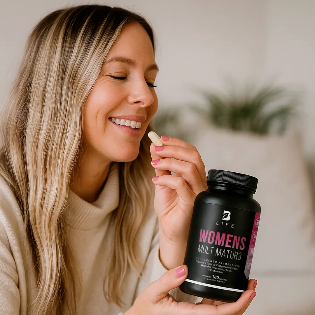 Multivitamínico para Mujer de Más de 40 Años | Con Colágeno, Maca, Inositol y Probióticos | 1000 mg por porción