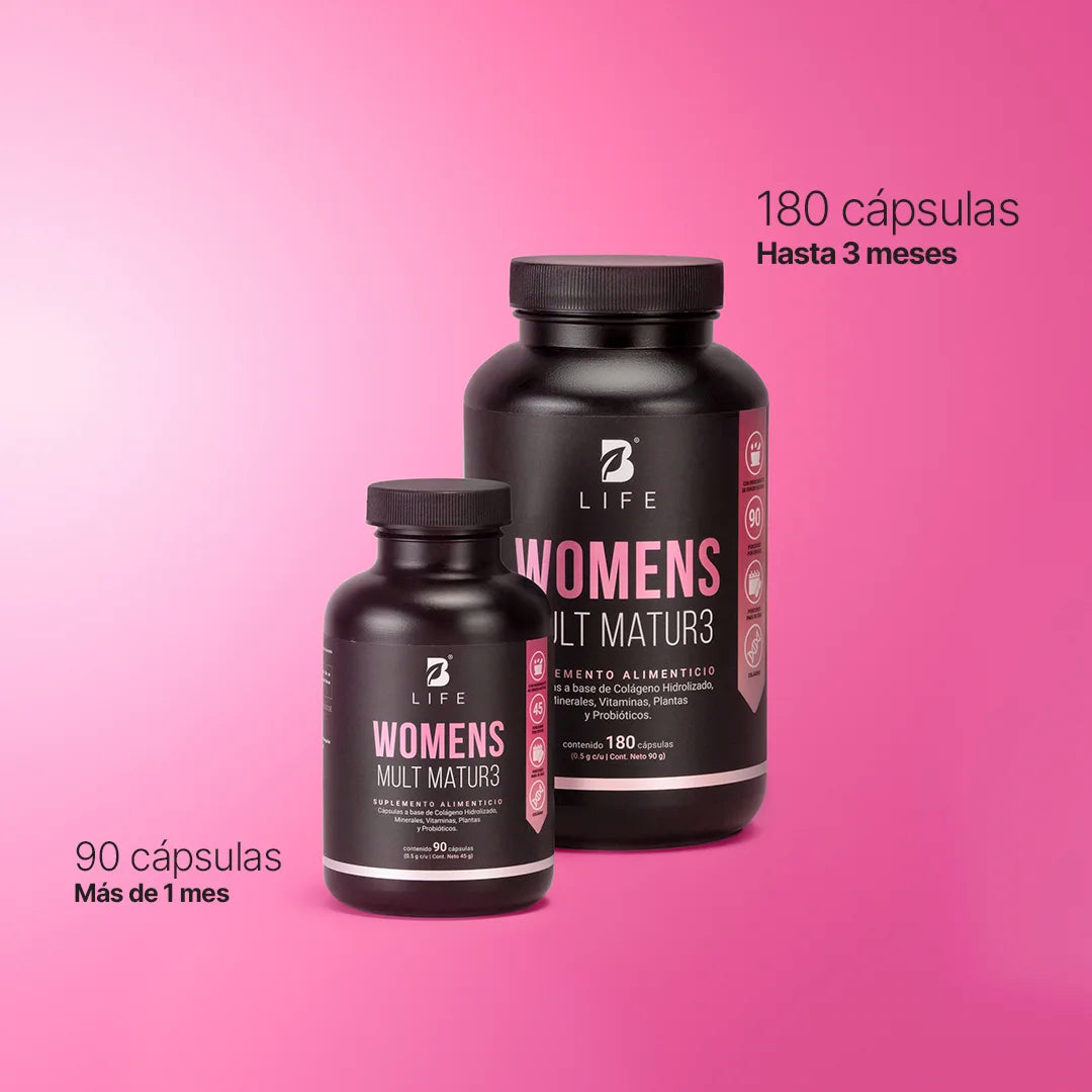 Multivitamínico para Mujer de Más de 40 Años | Con Colágeno, Maca, Inositol y Probióticos | 1000 mg por porción