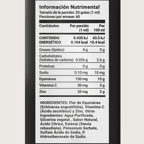 Zinc Gotas | con Vitamina C y Equinácea | sabor Naranja | 60 pociones
